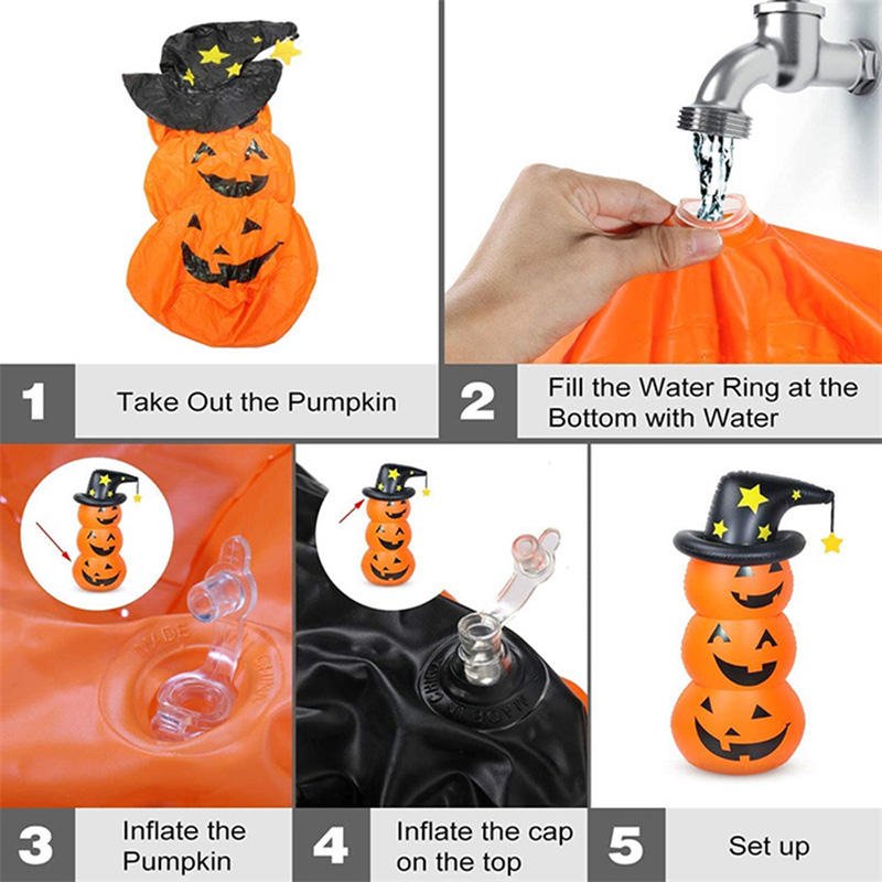 Halloween Decorations 55" Inflatable Pumpkin Tumbler Party Decor Toys for Kids Adults Blow up Yard Decorations