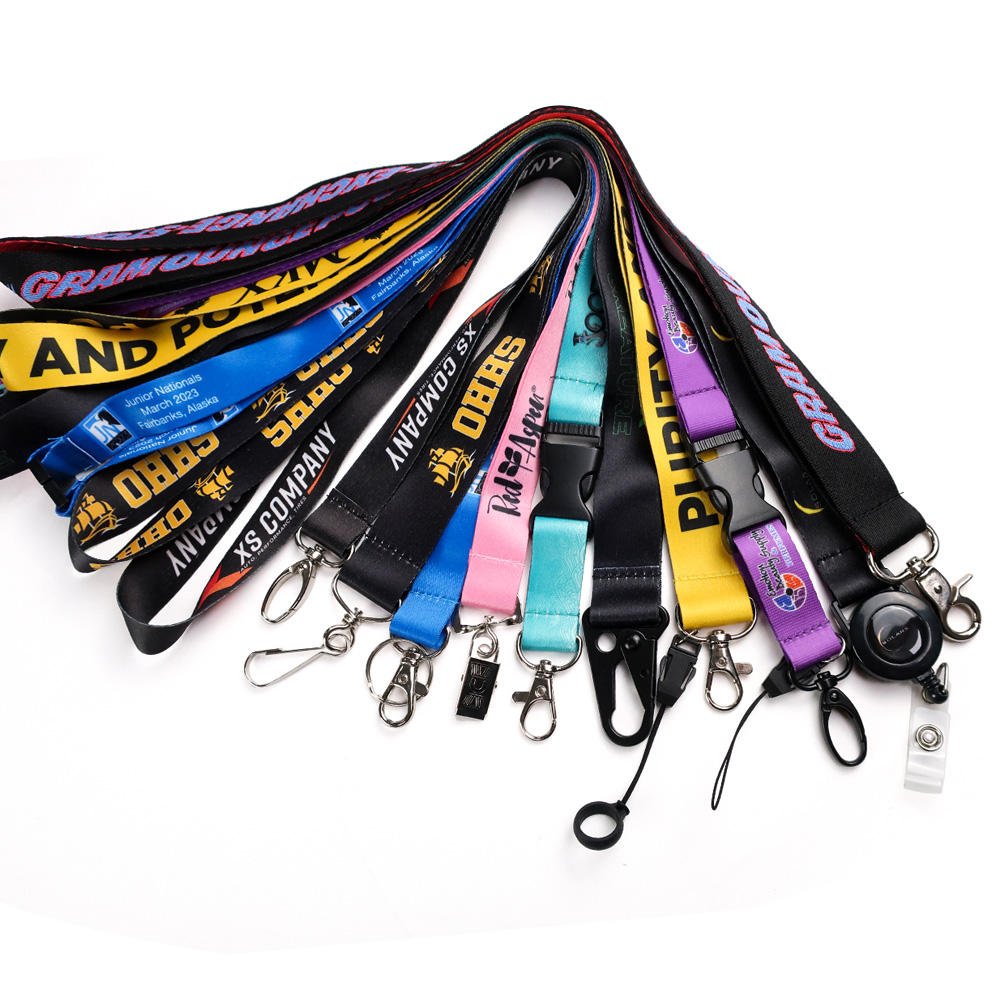Customised Promotional Screen Printed Neck Lanyards Printing Custom logo Sublimation Polyester Anime Lanyard with logo Custom