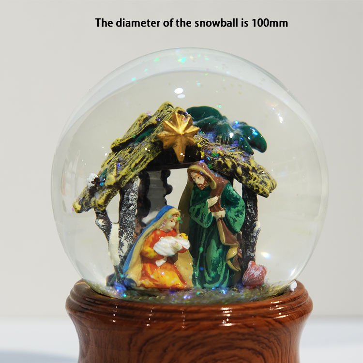 Catholic Holy Crystal Ball Resin Ornament Decoration Religious Crafts Jesus Resin Crystal Ball Religious Crafts