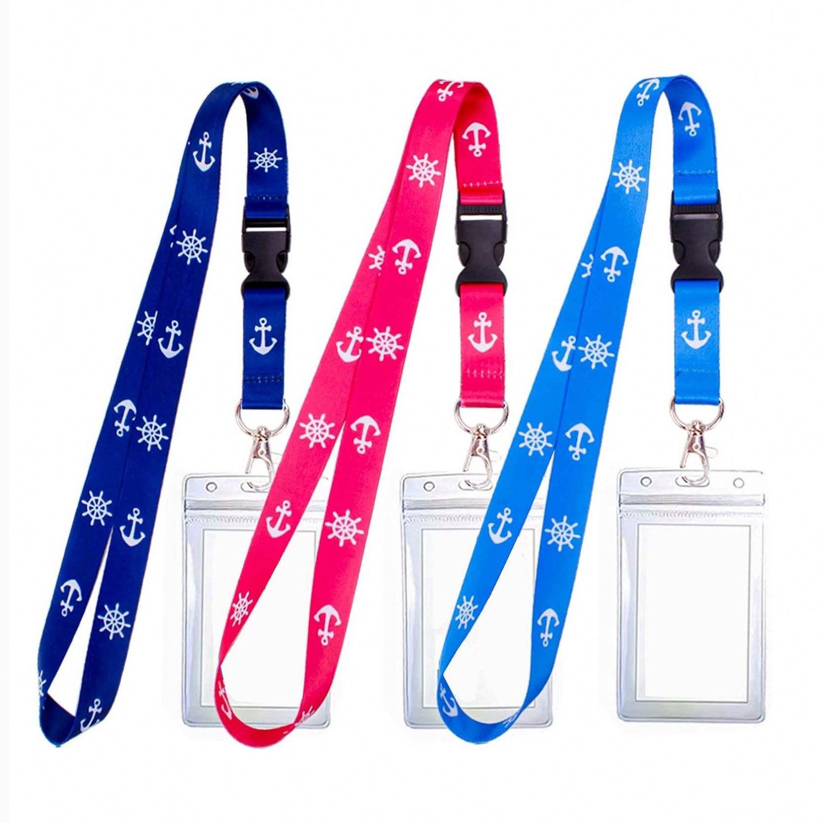 Custom Polyester Lanyard with Safety Breakaway Buckle Neck Strap for School Office Hospital