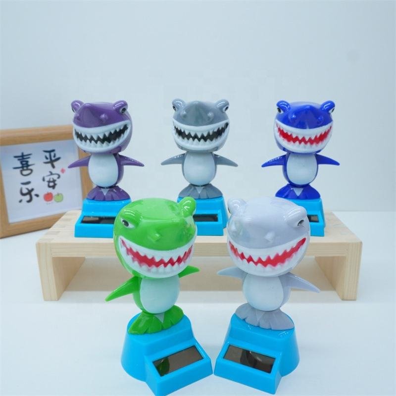 Car Interior Decoration Cartoon Shark Solar Powered Dancing Toy Solar Swinging Promotional Toys