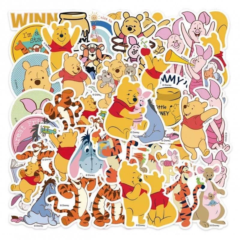 50PCS Cartoon Bear Graffiti Stickers Eco-friendly Waterproof PVC Die-Cut DIY Decals for Cup Guitar Laptop Fridge Luggage Decor