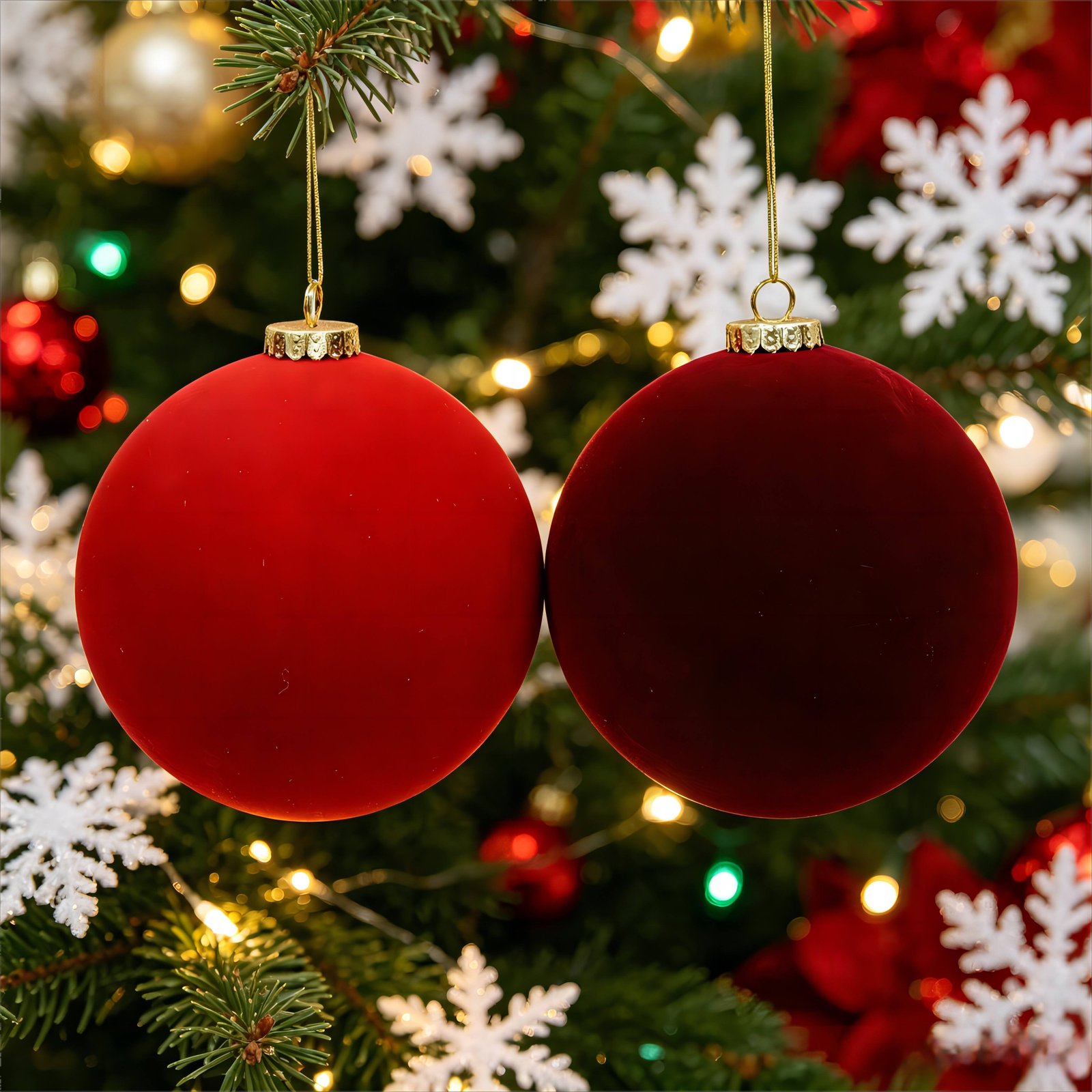 Factory Wholesale Flocked Fiber Polyfoam Christmas Bauble Ornament, Shatterproof Xmas Tree Hanging Ball Home Holiday Decoration