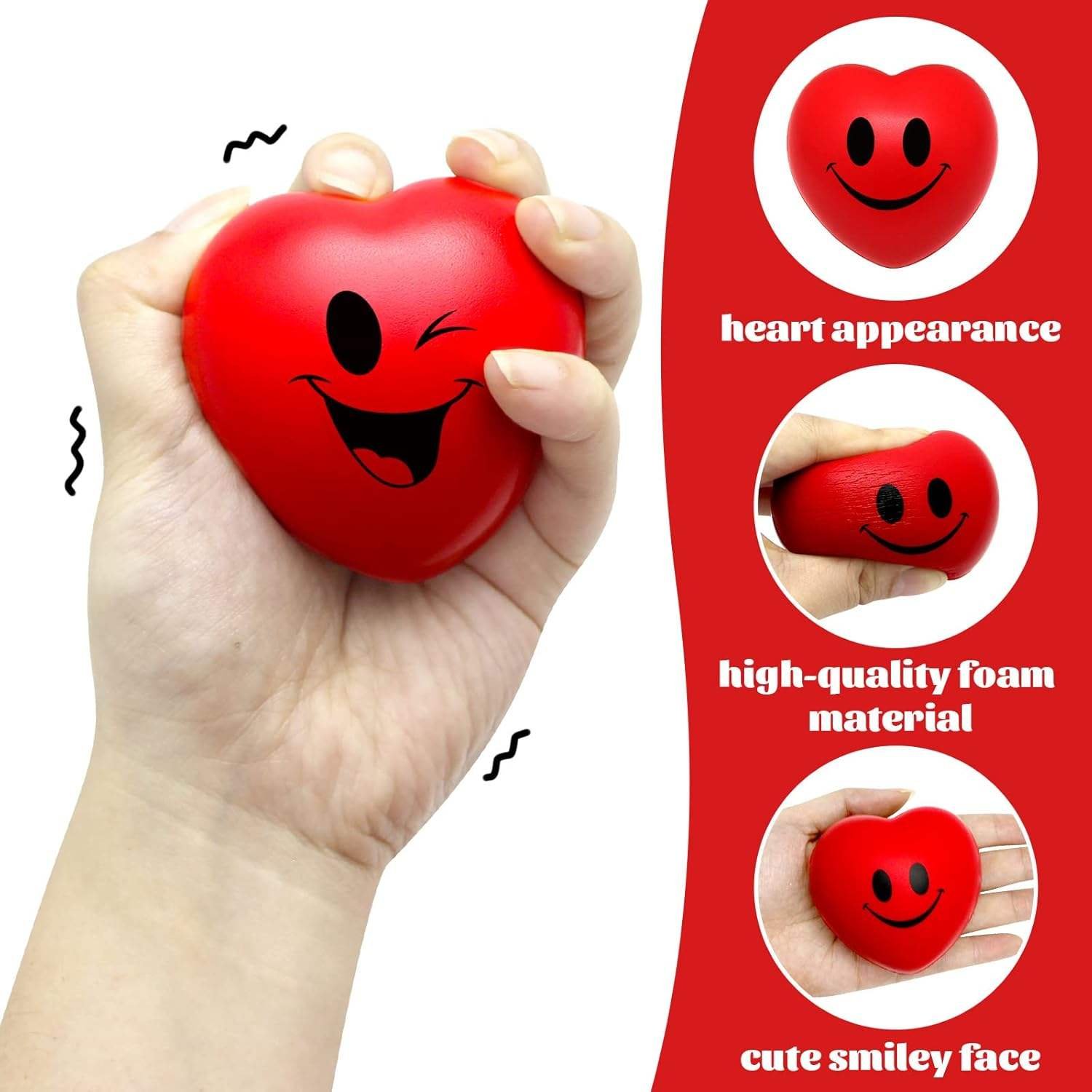Promotional Toy PU Foam Stress Relief Ball Custom PU Stress Ball Squeeze Heart Shape Anti-Stress Ball Toy with Custom Logo
