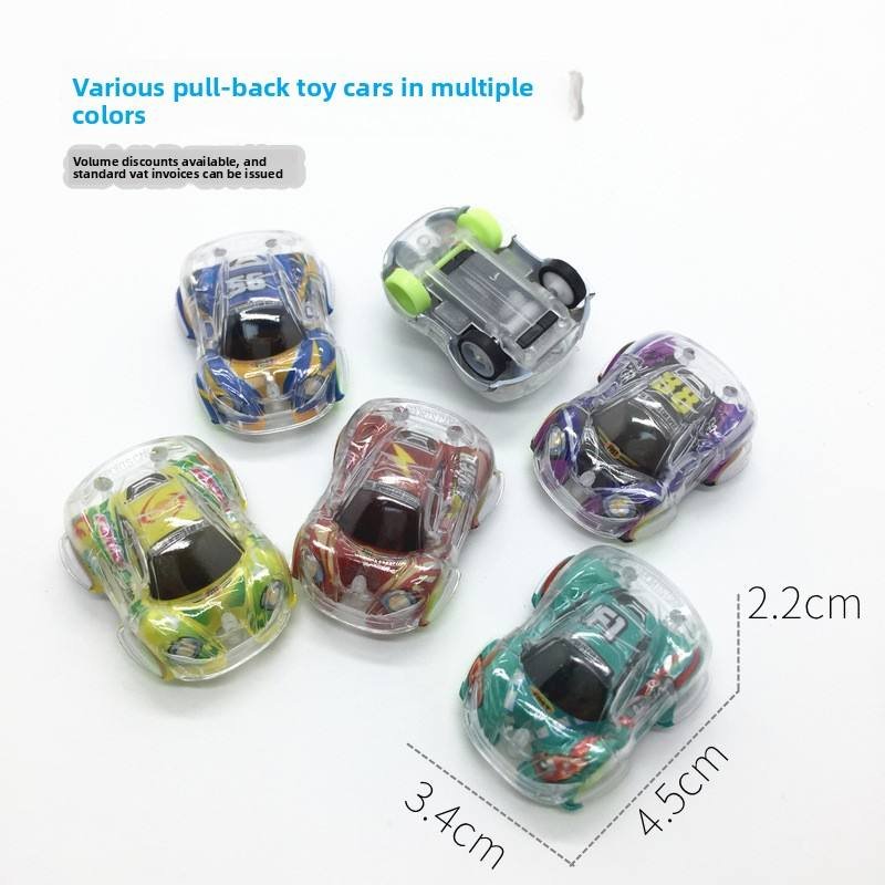 Yuglow Double Layer Transparent Graffiti Mini Pull Back Race Car Candy Toy Gift for Snack Food Package Promotion Gifts
