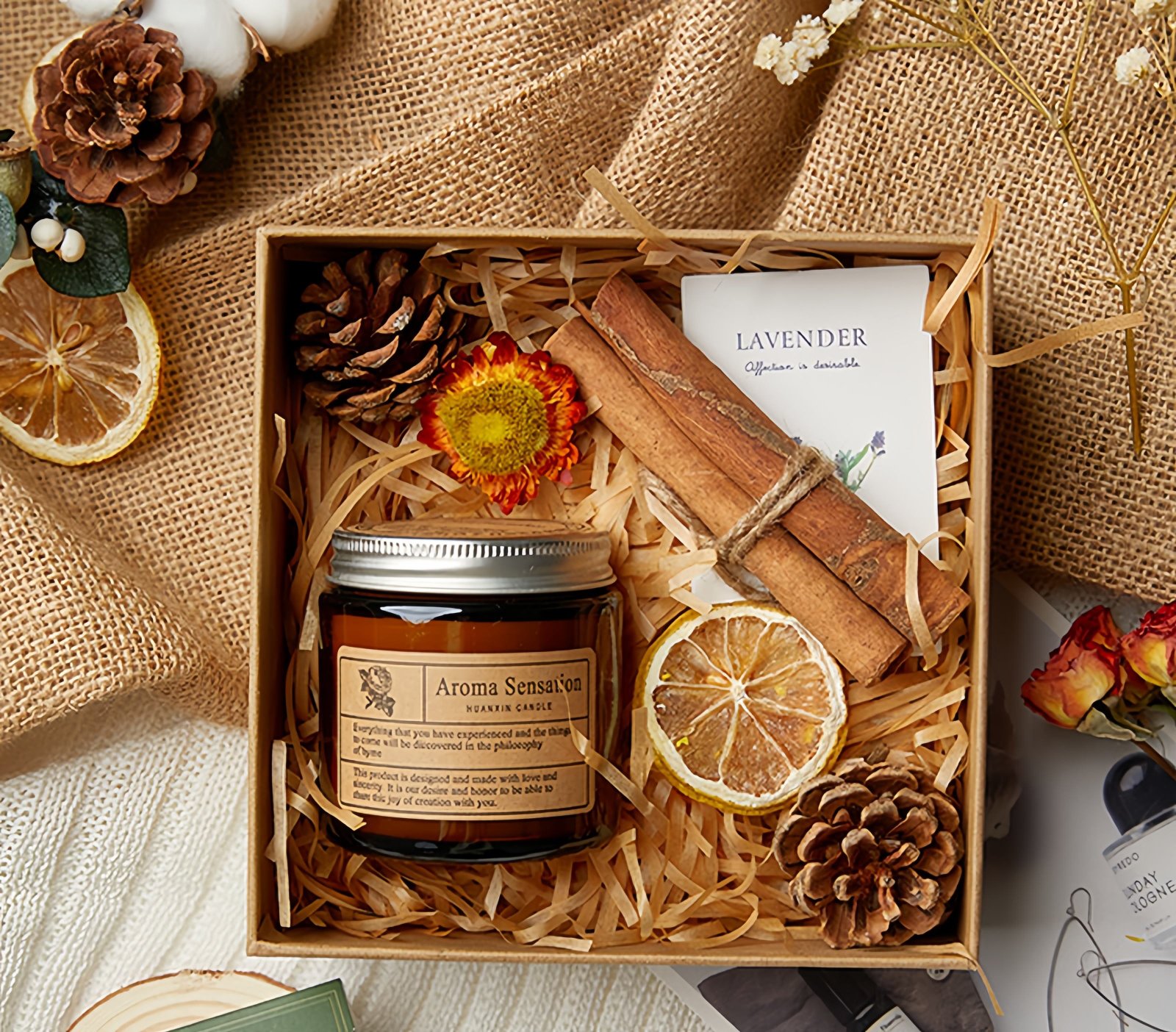 Luxury Custom Private Label Christmas Home Fragrance Scented Candles and Reed Diffuser Gift Set