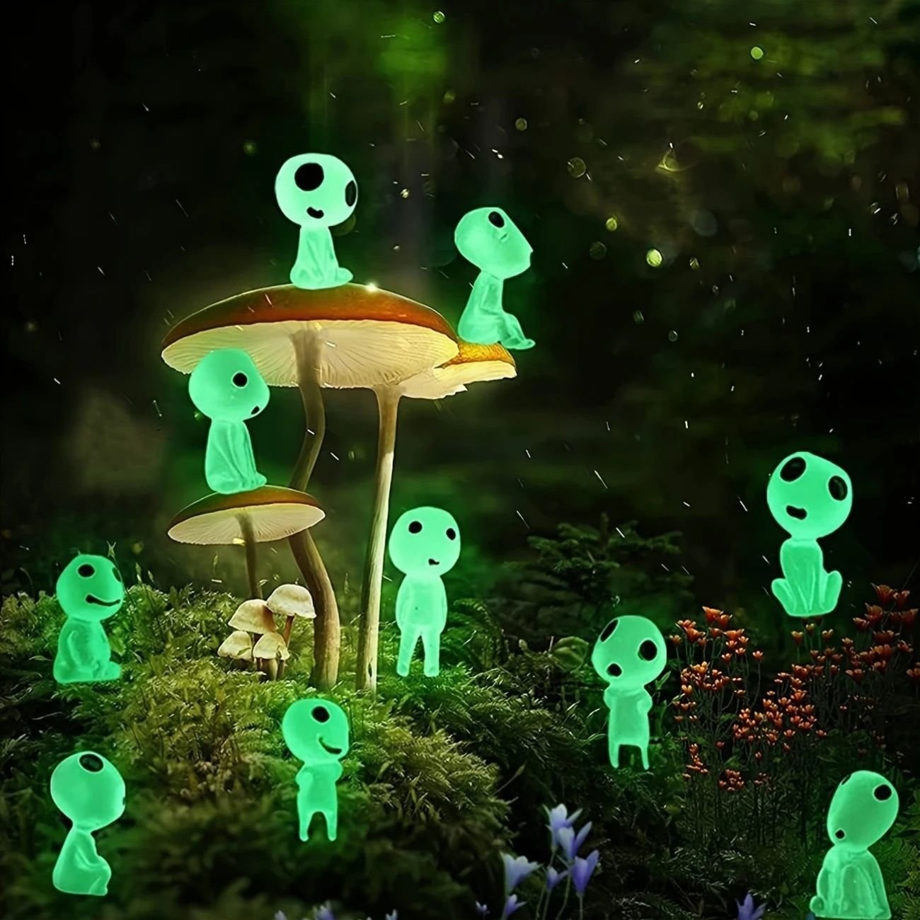 10pcs Glow-in-the-Dark Tree Elves | Luminous Resin Ghost Figures for Garden, DIY Terrarium Crafts, Halloween Outdoor Decorations