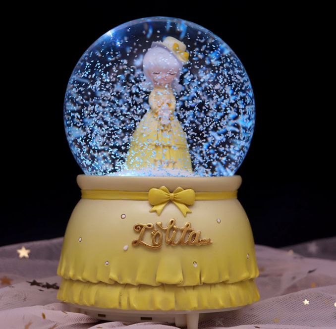 Cute Cartoon Crystal Ball Music Box Table Top Decoration and Creative Gift for Girlfriends Polyfoam Crafts