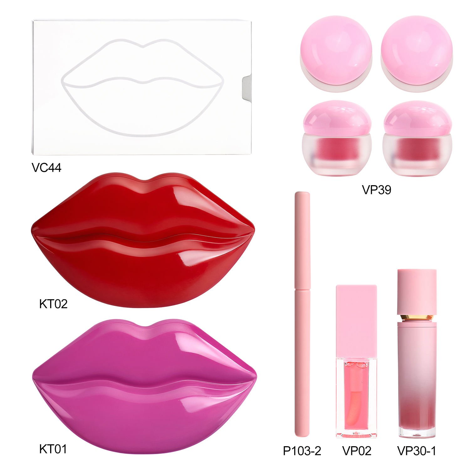 Lip Gloss Lipliner Makeup Gift Sets Beauty Set Box Holiday Gift Lipoil Scrub Lip Mask 5 Pcs Makeup Set
