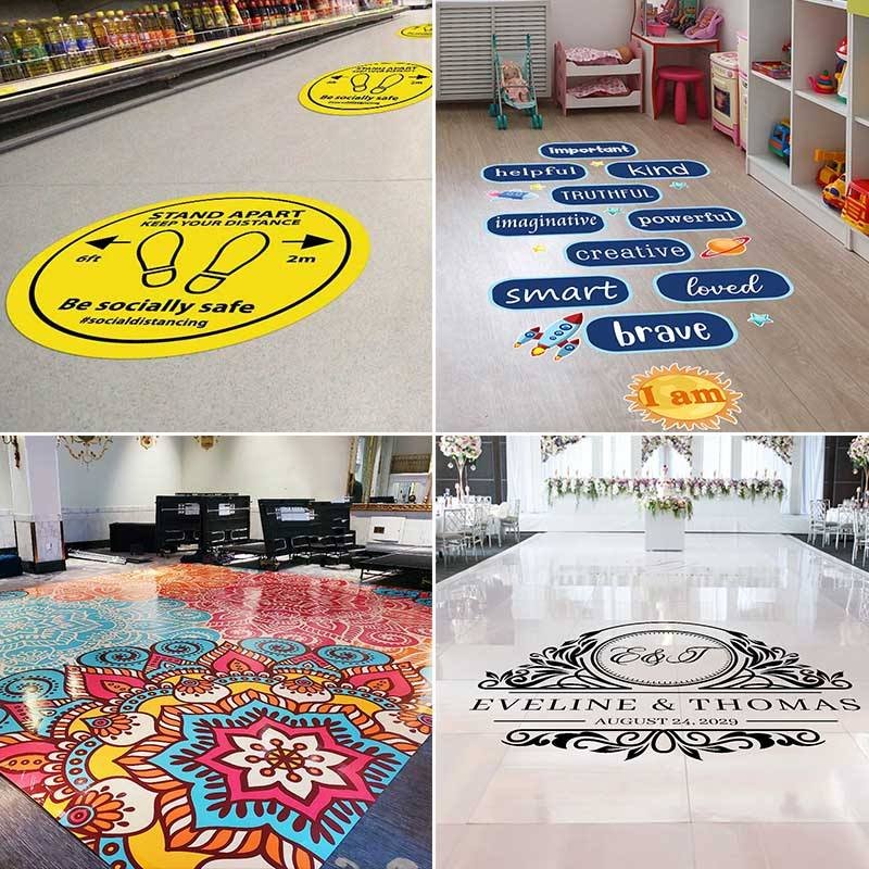 Self Adhesive Vinyl Floor Decals Non-slip Decoration Wedding Dance Floor Tiles Sticker