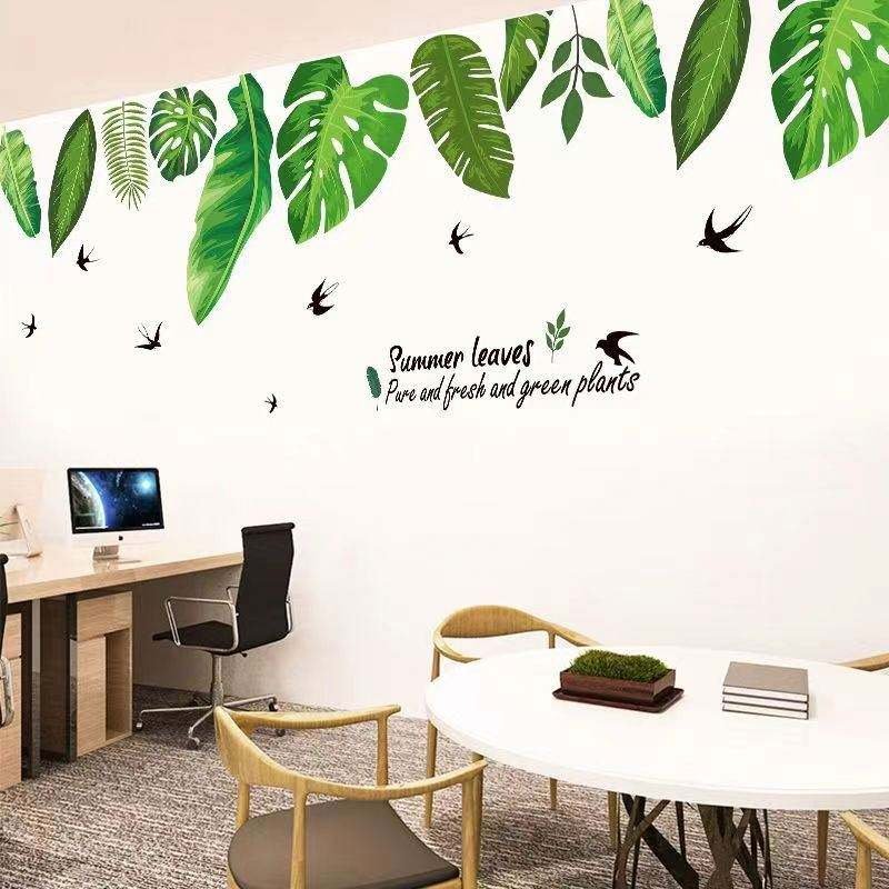 Rural Fresh Eco-Friendly Waterproof PVC Wall Stickers Artistic Potted Plant Decals UV Printed Self-Adhesive Home Decor for