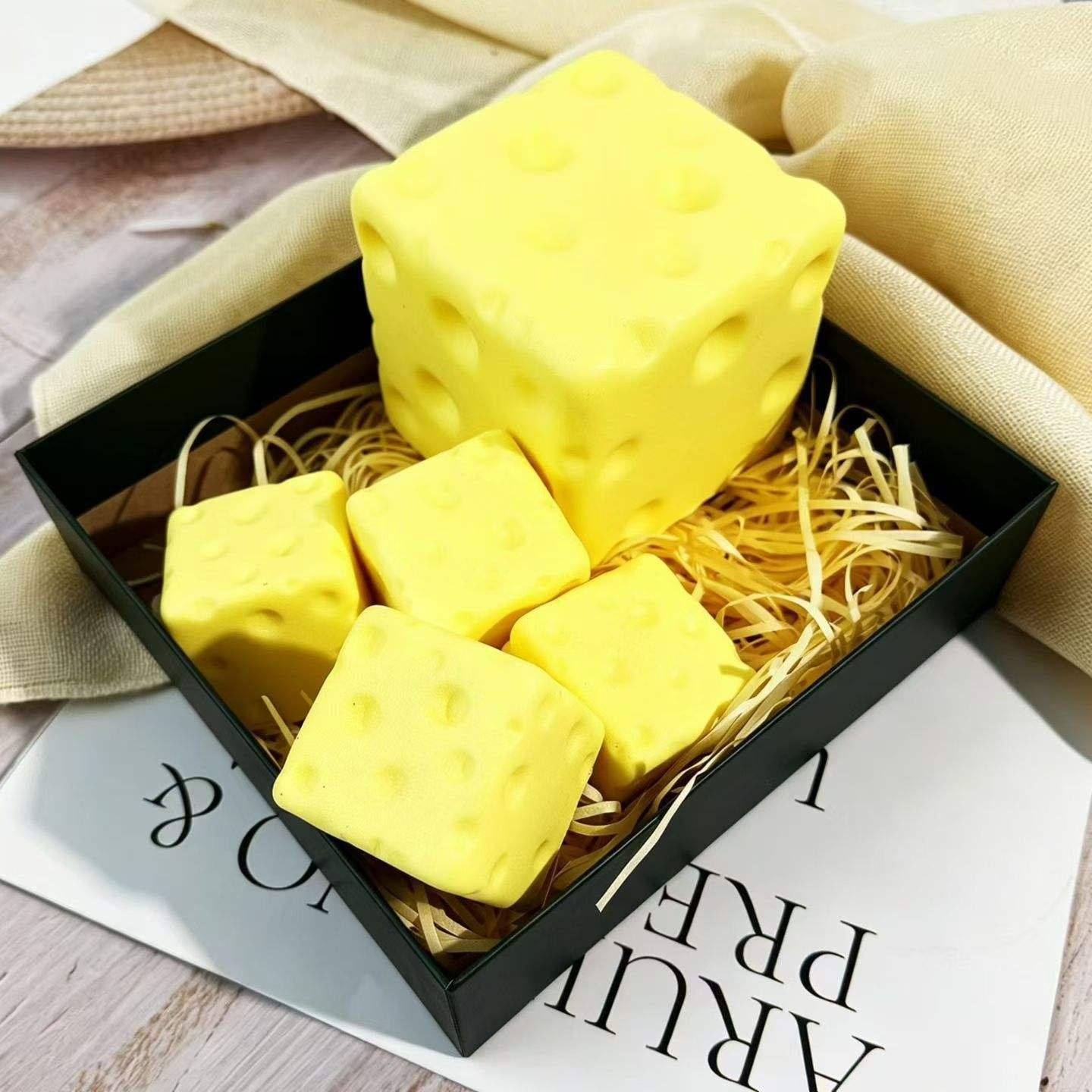 Promotion Toy Cheese Squishy Stress Relief Soft Simulation Cheeses Food Squeeze Toy