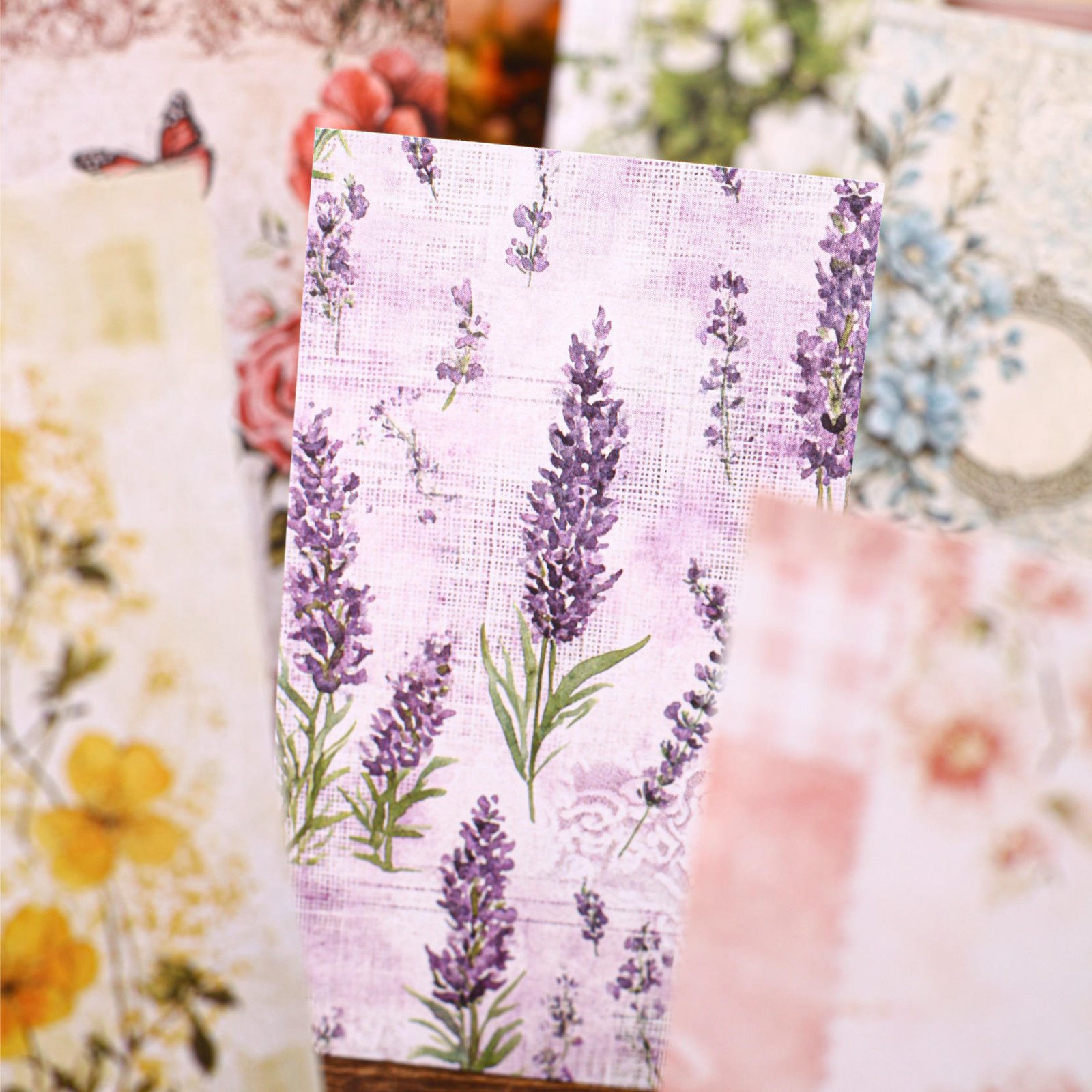 30 Sheets Per Pack of Craft Paper Morning Flowers, Evening Gatherings Series Retro Floral DIY Journal Decorations
