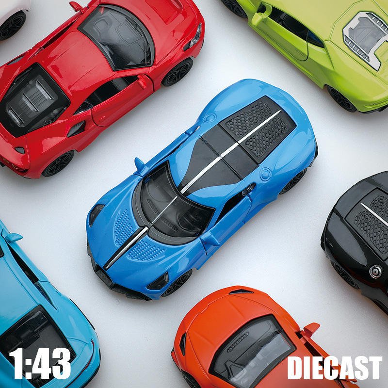 Promotional 1:43 Alloy Diecast Car Model Small Sports Car Toy Metal Springback Simulation Door Opening Kids Snacks Gift
