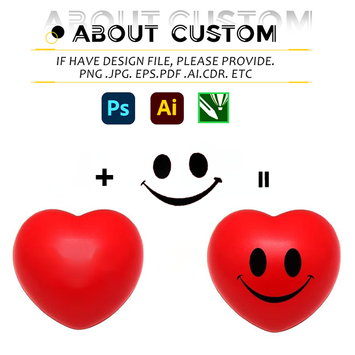 Promotional Toy PU Foam Stress Relief Ball Custom PU Stress Ball Squeeze Heart Shape Anti-Stress Ball Toy with Custom Logo