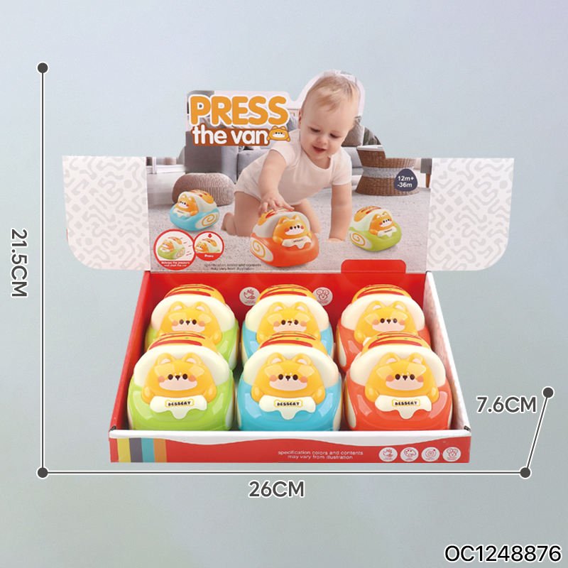 Baby Small Promotional Business Gifts Toys Under 3 Years Press and Go Cartoon Car for Todellers Hand Eye Coordination Training