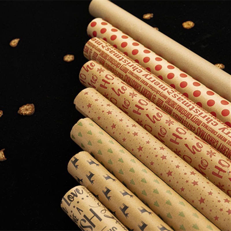 Wholesale Vintage Christmas Craft Paper Custom Kraft Gift Wrapping Sheets for Photo Frames Birthday Gifts Other Occasions