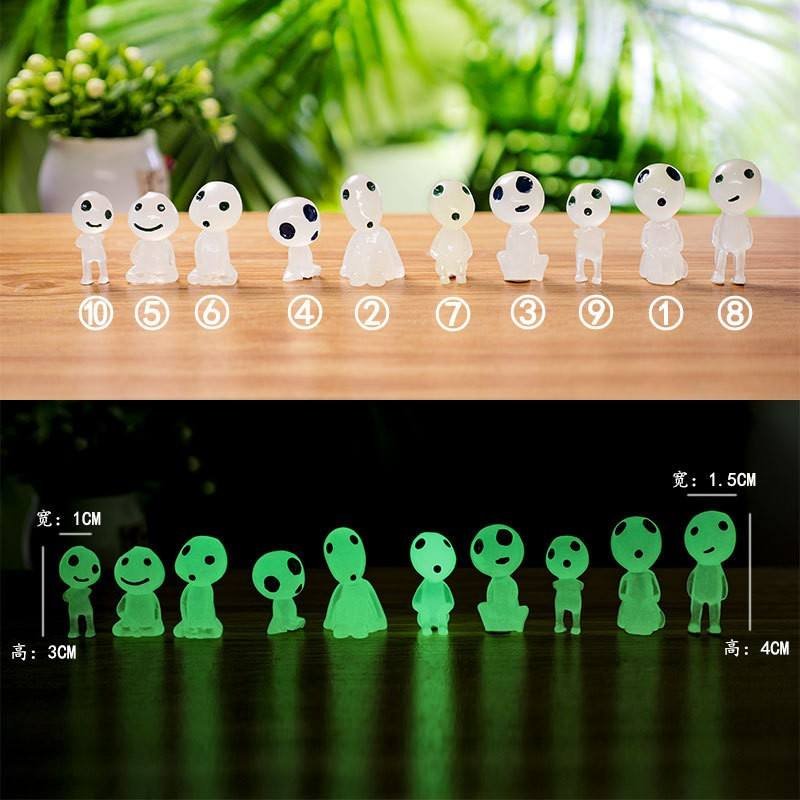 10pcs Glow-in-the-Dark Tree Elves | Luminous Resin Ghost Figures for Garden, DIY Terrarium Crafts, Halloween Outdoor Decorations
