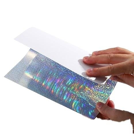 Sentao Holographic Cardstock Metallic Iridescent Mirror Paper Foil Board Reflective Sheets for Scrapbook Poster DIY Craft