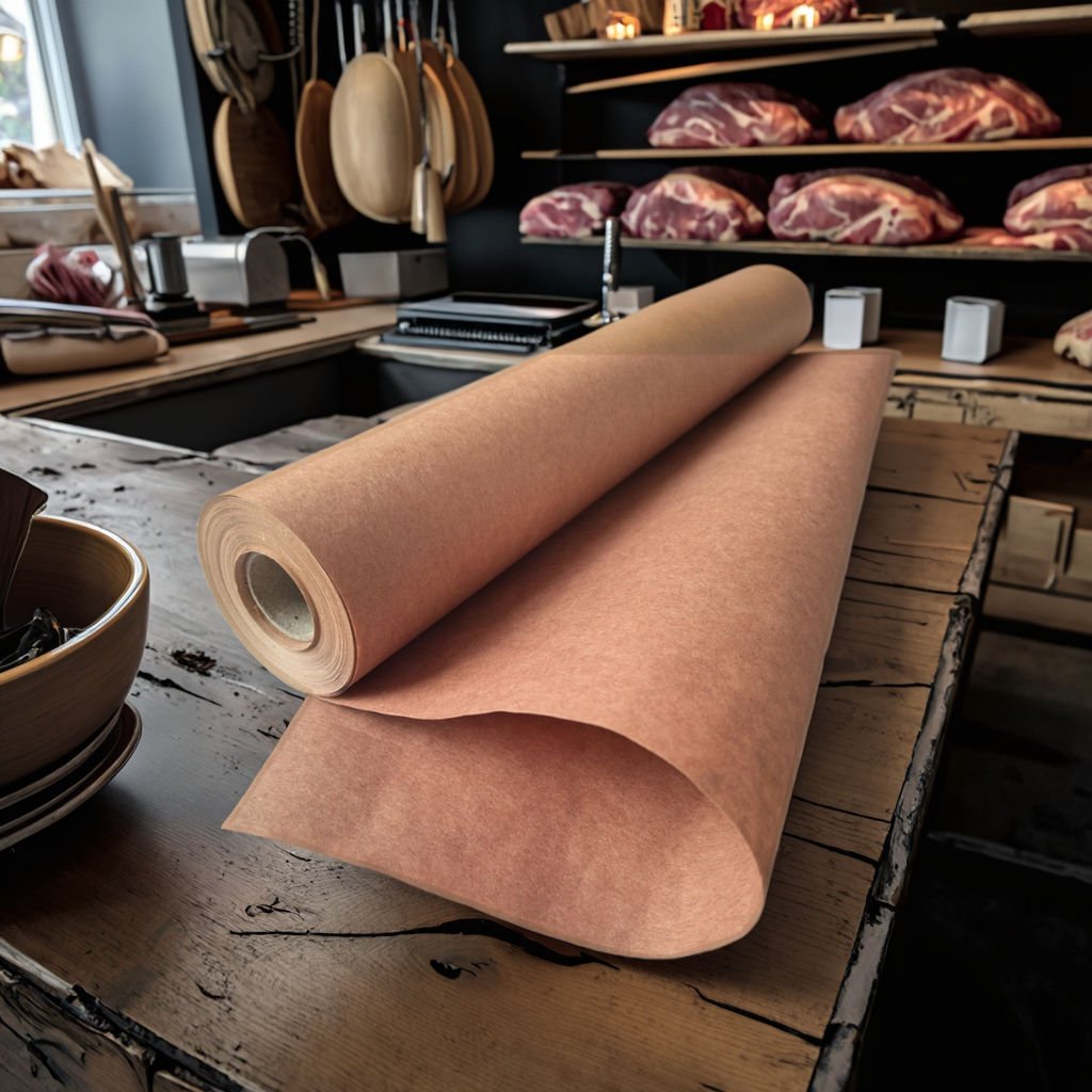 Pink & Orange Food Grade Moisture-Proof Butcher Craft Paper Freeze Paperboard for Smoking Peach Meat