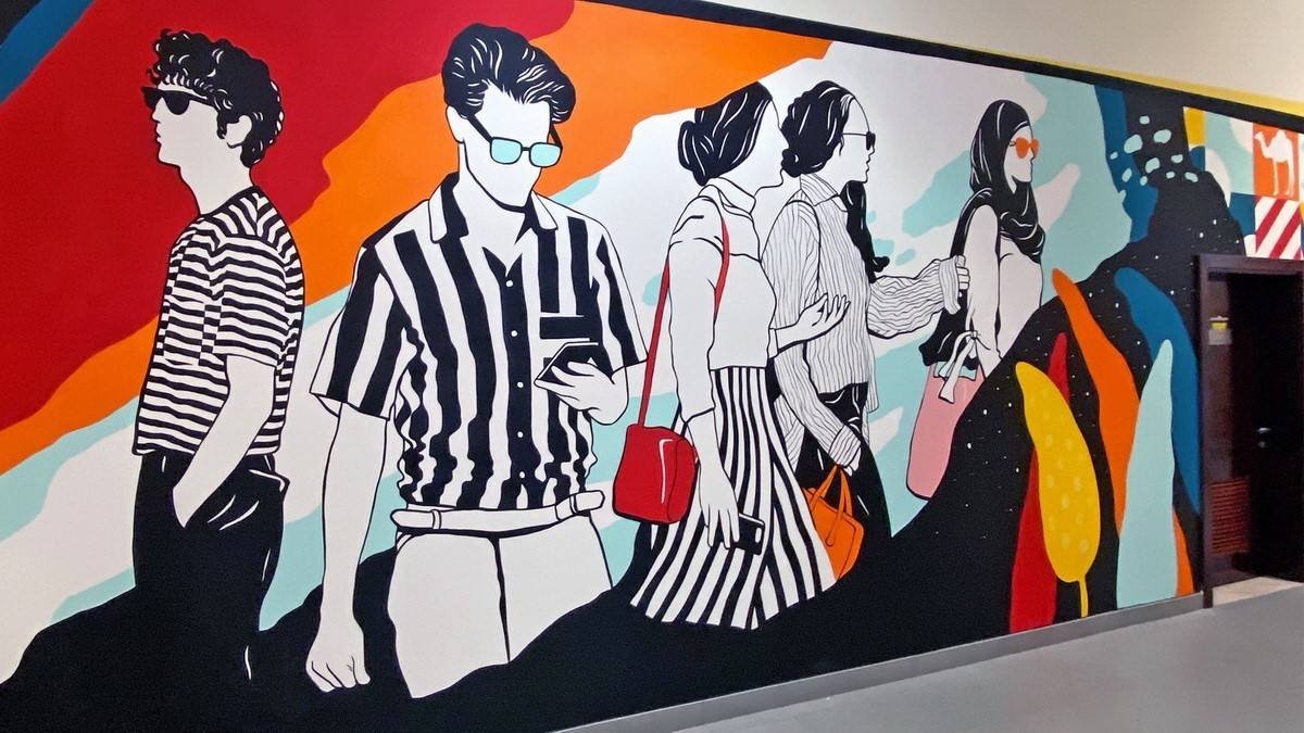 Shopping Mall Removable Vinyl Wall and Floor Decor Sticker Design for Commercial Advertising