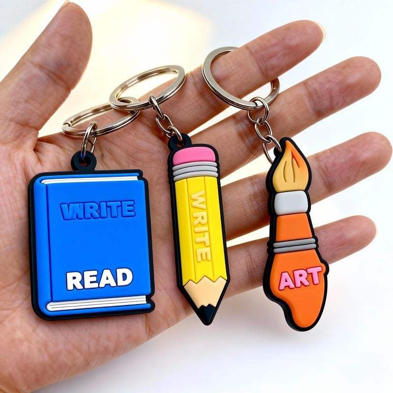 Factory Price Custom 2d Logo Motorcycle Rubber Sillicon Key Chain Plastic 3d Soft Cartoon Pvc Keychain Ring