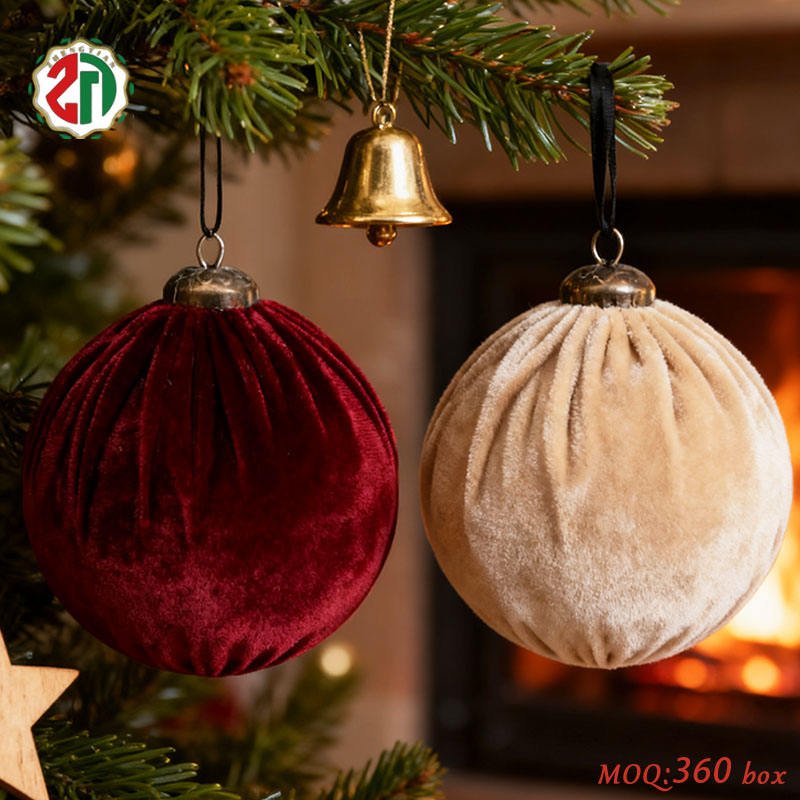 Wholesale Burgundy Beige Polyfoam Pleated Christmas Ball Hanging Ornaments for Xmas Tree Ball Holiday Party Gifts Decoration