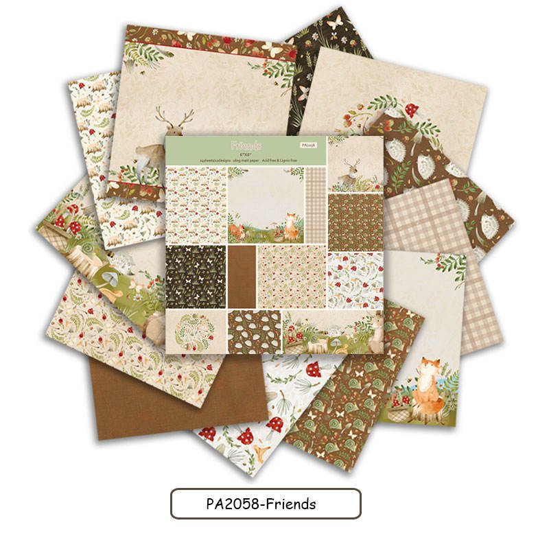 24sheets of 6x6 Inch Heavy Cardstock Valentine Christmas Scrapbooking Patterned Paper