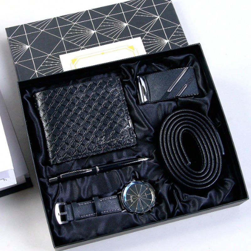 Men's Gift Set for Christmas New Year Thanksgiving Valentine's Day Father's Day Wallet Watch Belt Perfume