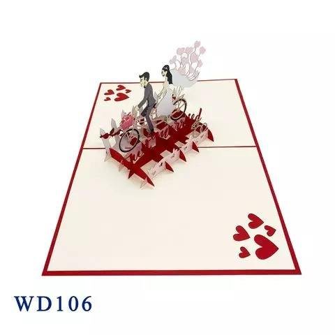Wholesale Handmade Paper Crafts Wedding Pop up Card for Greeting & Birthday Christmas Gifts & Crafts Handcrafts in Love Style