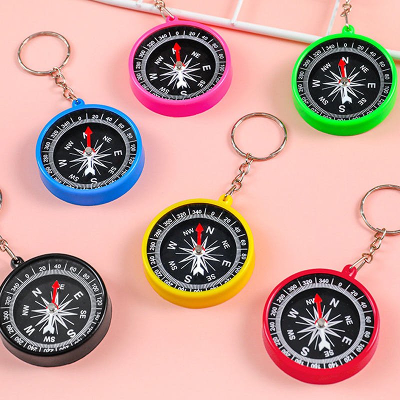 Factory Wholesale Cheap Customize Promotional Gift Colorful Plastic Survival Key Chain Compass