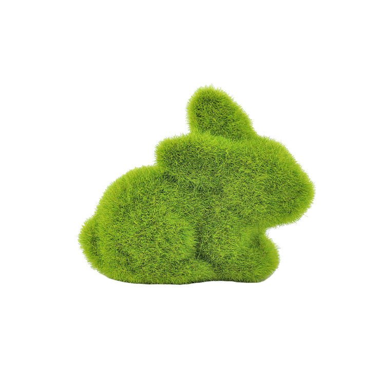 Faux Flocking Rabbit Easter Decorations Man-made Polystyrene Spring Bunny Tabletop Ornaments Outdoor Garden Lawn Layout Props