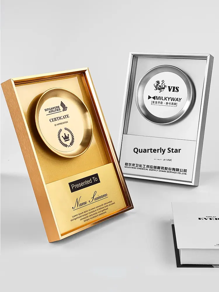 Free Design High-End Eco-friendly Metal Award Plaques Custom-Made Sports Theme Medals Award Customization Company Honor
