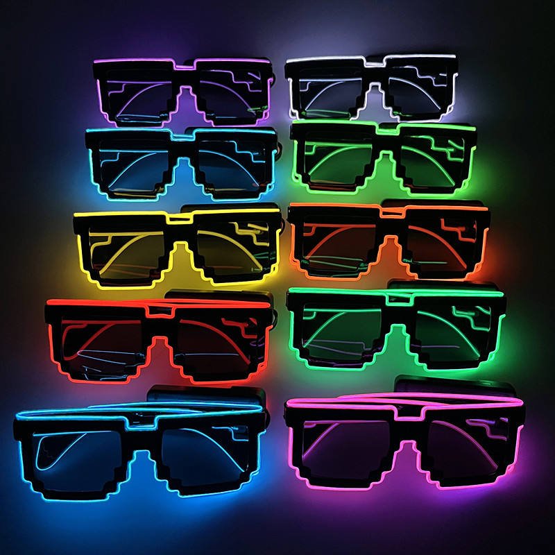 Wholesale LED Flashing Glasses Glowing Party Supplies Luminous Glasses Bright Light Festival Party Glow Sunglasses
