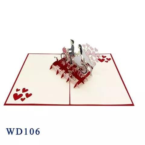 Wholesale Handmade Paper Crafts Wedding Pop up Card for Greeting & Birthday Christmas Gifts & Crafts Handcrafts in Love Style