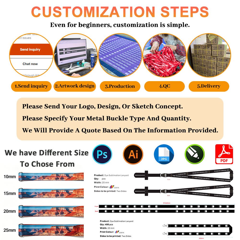 Custom Sublimation Polyester Neck Strap Lanyard With Full Color Printing PVC ID Card for Conference Pass