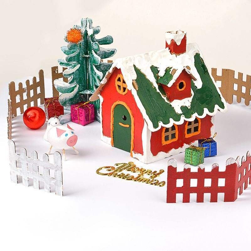 Customized DIY Assembly Paper Craft Small House Decorations Children Drawing Handmade Paper Craft Toys