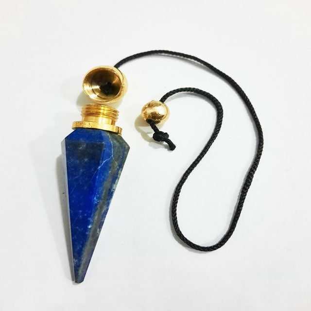 Gemstone Lapis Lazuli Cone Pendulum Openable Polyfoam Crafts with Metal Cap