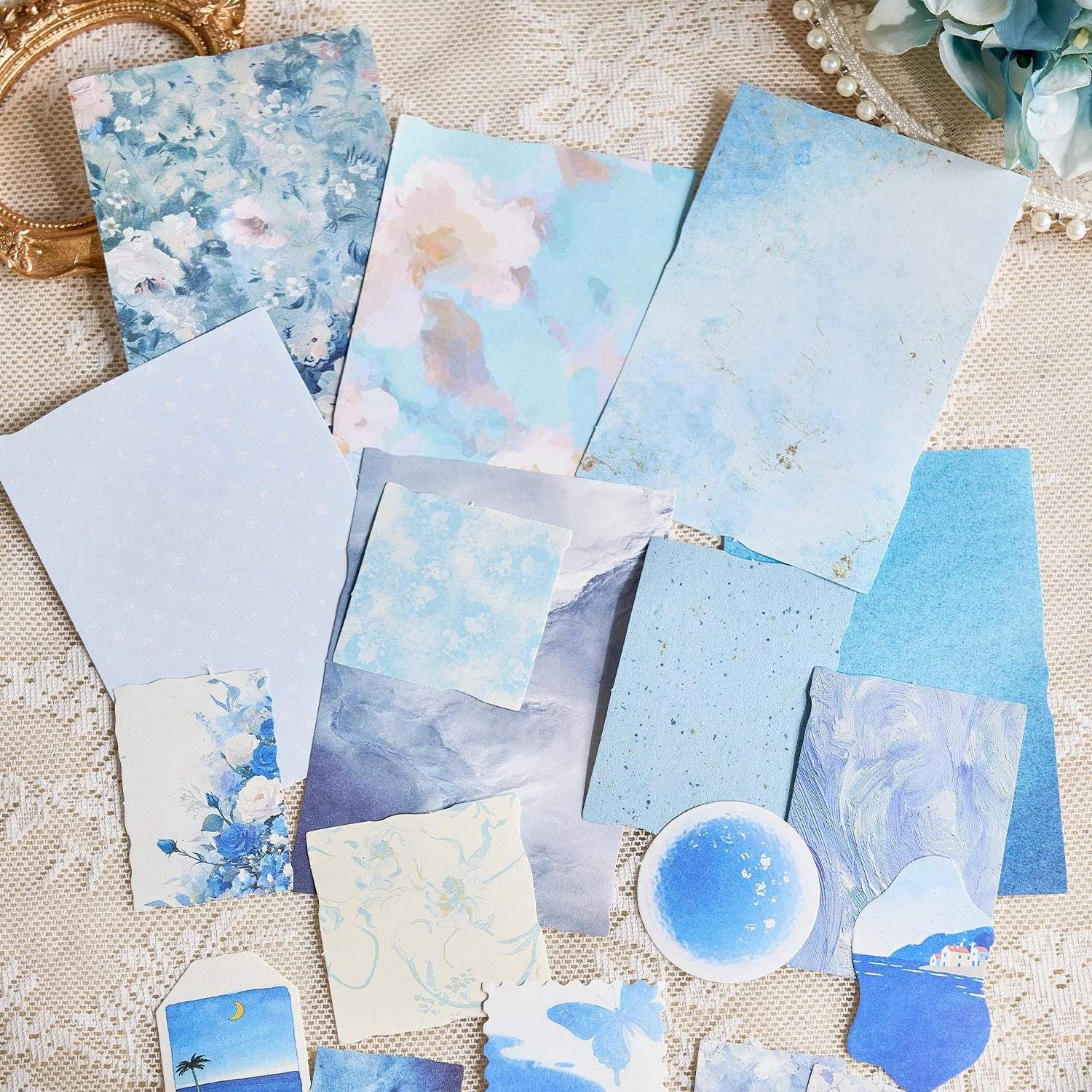 100sheets DIY Retro Material Paper DIY Vintage Scrapbook Decorative Paper Card Making Paper DIY Craft Journaling Supplies