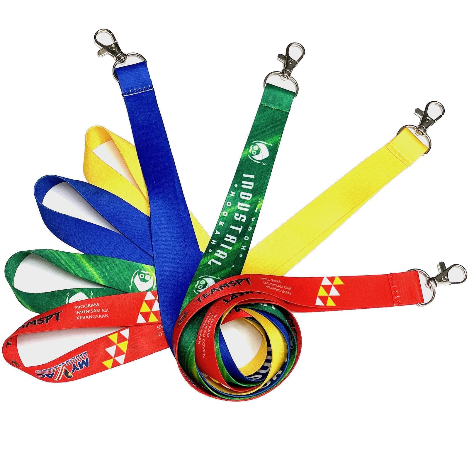 Wholesale Custom Logo Dye Sublimation Polyester Keychain Lanyard Woven Logo Nylon Material Hook Accessory Neck Lanyard Strap