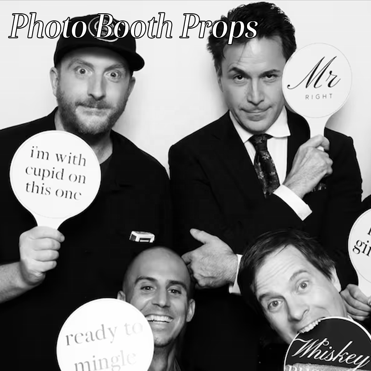 7 Pcs Personalized Photo Booth Props, Acrylic Wedding Party Supplies, Wedding Party Decorations