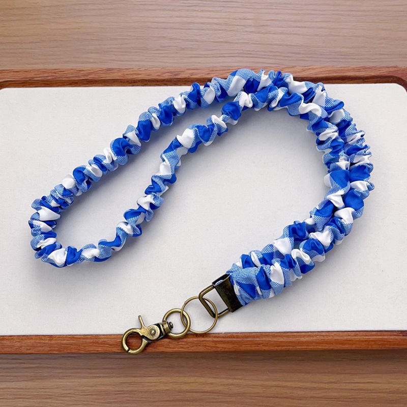 Wholesale Large Intestine Elastic Polyester Stretchy Scrunchie Phone Lanyard Neck Lanyard for Keys Retractable Lanyard