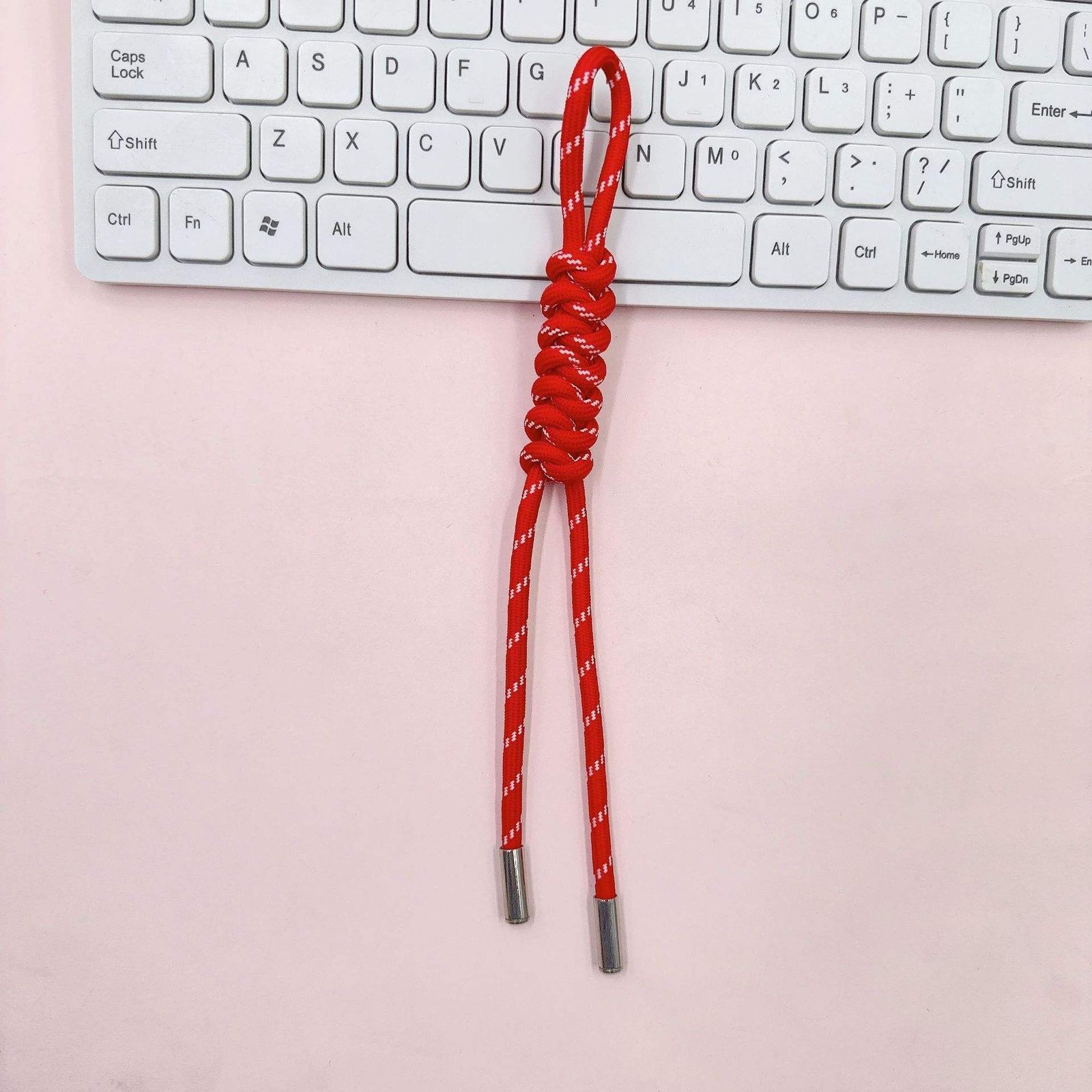 Wholesale Colors Polyester Braided Knot Rope Key Chains Bag Charms Rope Braided Lanyard Keychain Diy Cord Keychain Accessories