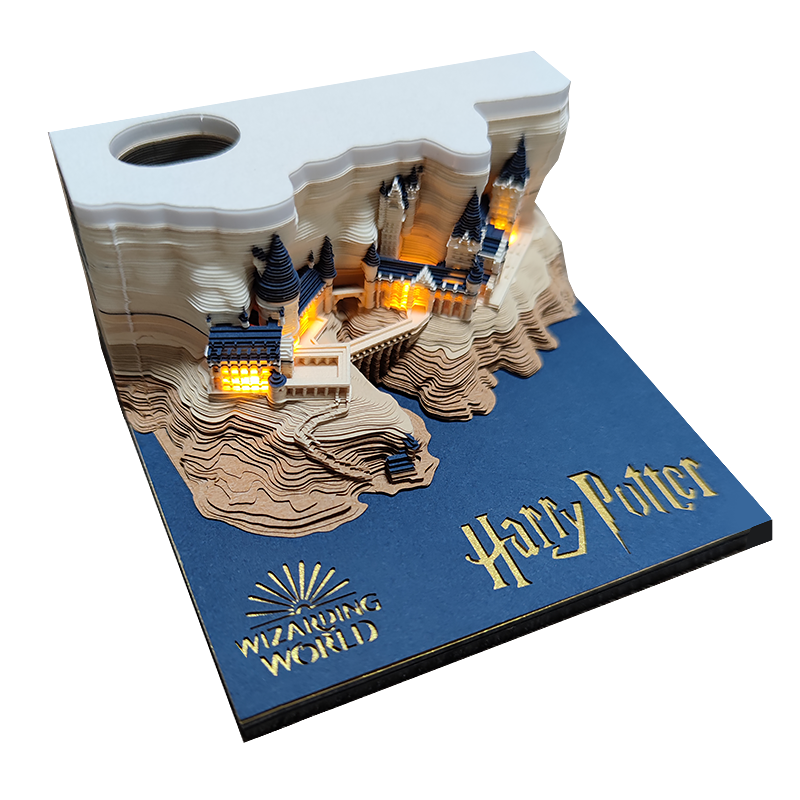 Christmas Gift Hary Potter Magic Castle Three-dimensional Building 3D Memo Pad Desktop Decoration Decoration Paper Crafts