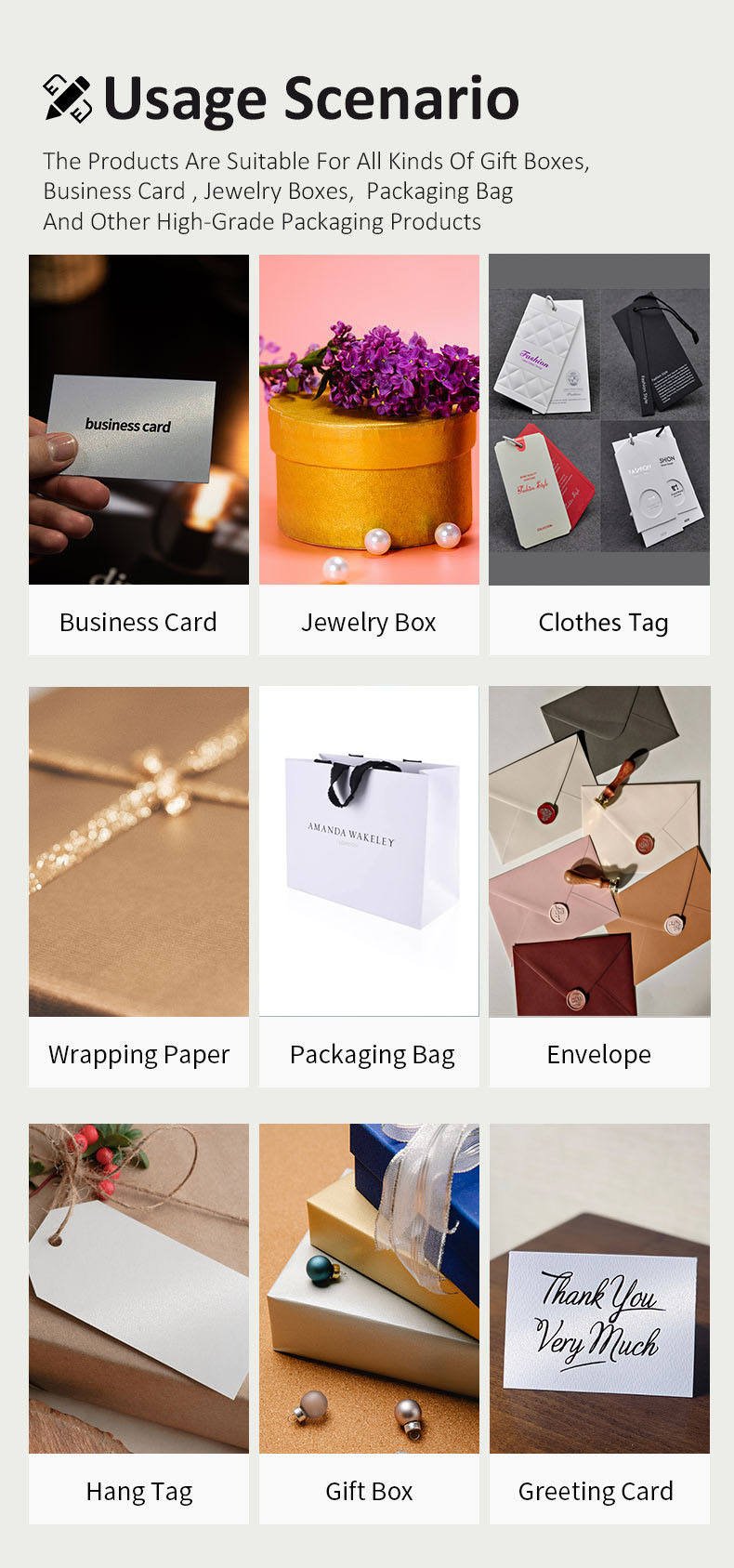 Cardstocks Colored Specialty Paper 120 Gsm 200gsm Art Craft Paper for Luxury Jewelry Watch Perfume Packaging