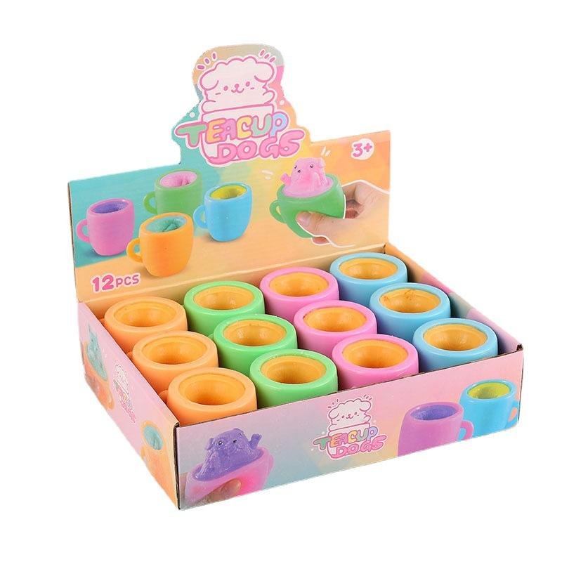 Y1025 Cat Cup Decompression TPR Stress Relief Toy Funny Promotion Cat Fidget Toys for Kids
