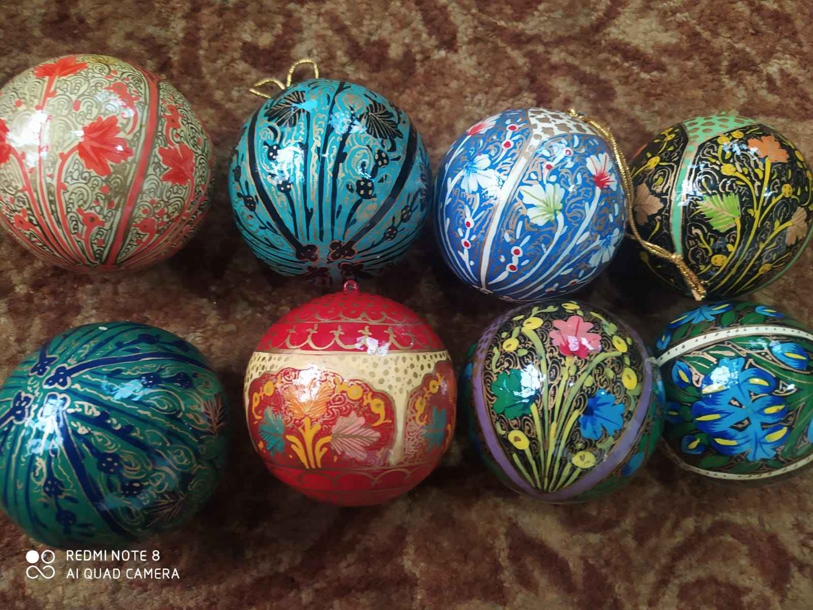 Paper Mache Ornaments Christmas Decoration Hanging Ball Hand Painted Customize Designer Party Decoration Craft Paper Ball