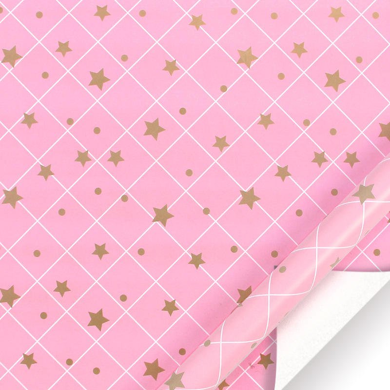 Glossy Coated Virgin Craft Paper Material Pinkish Custom Diy Crafts Gift Packaging Personalised Universal Wrapping Paper