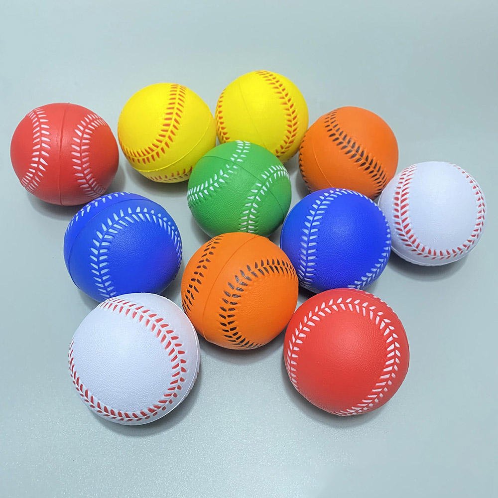Custom 6.3cm Foam Ball Toys Promotional Tradeshow Giveaways Gifts Soft Squeeze Sponge Ball PU Foam Baseball Stress Balls