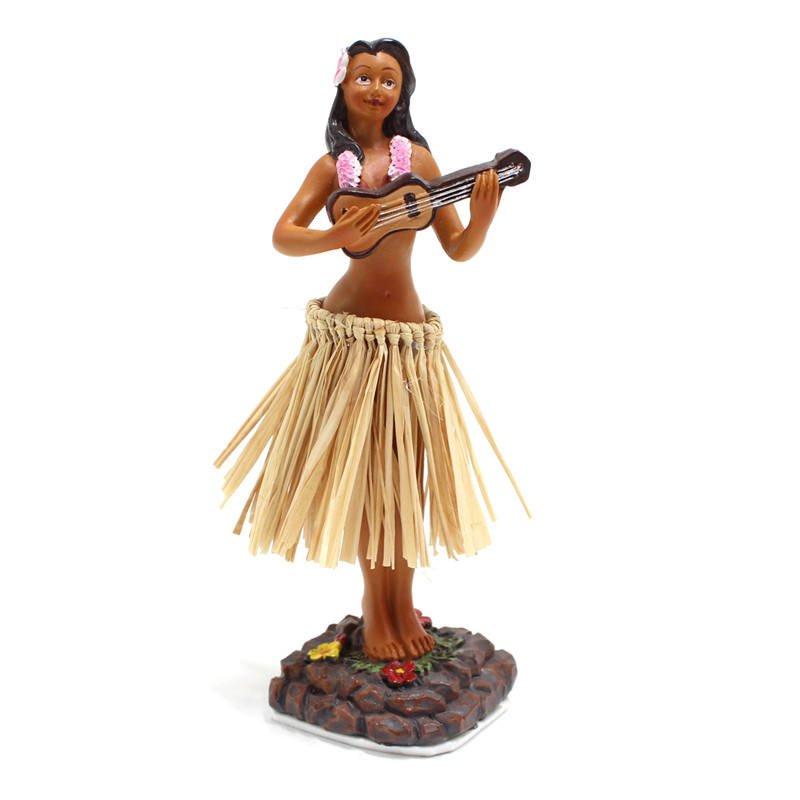 Customized Dashboard Bobbleheads Polyresin Hula Girl ,Resin Hula Dancer Dashboard Bobble Hula Girl for Dashboard Decorations